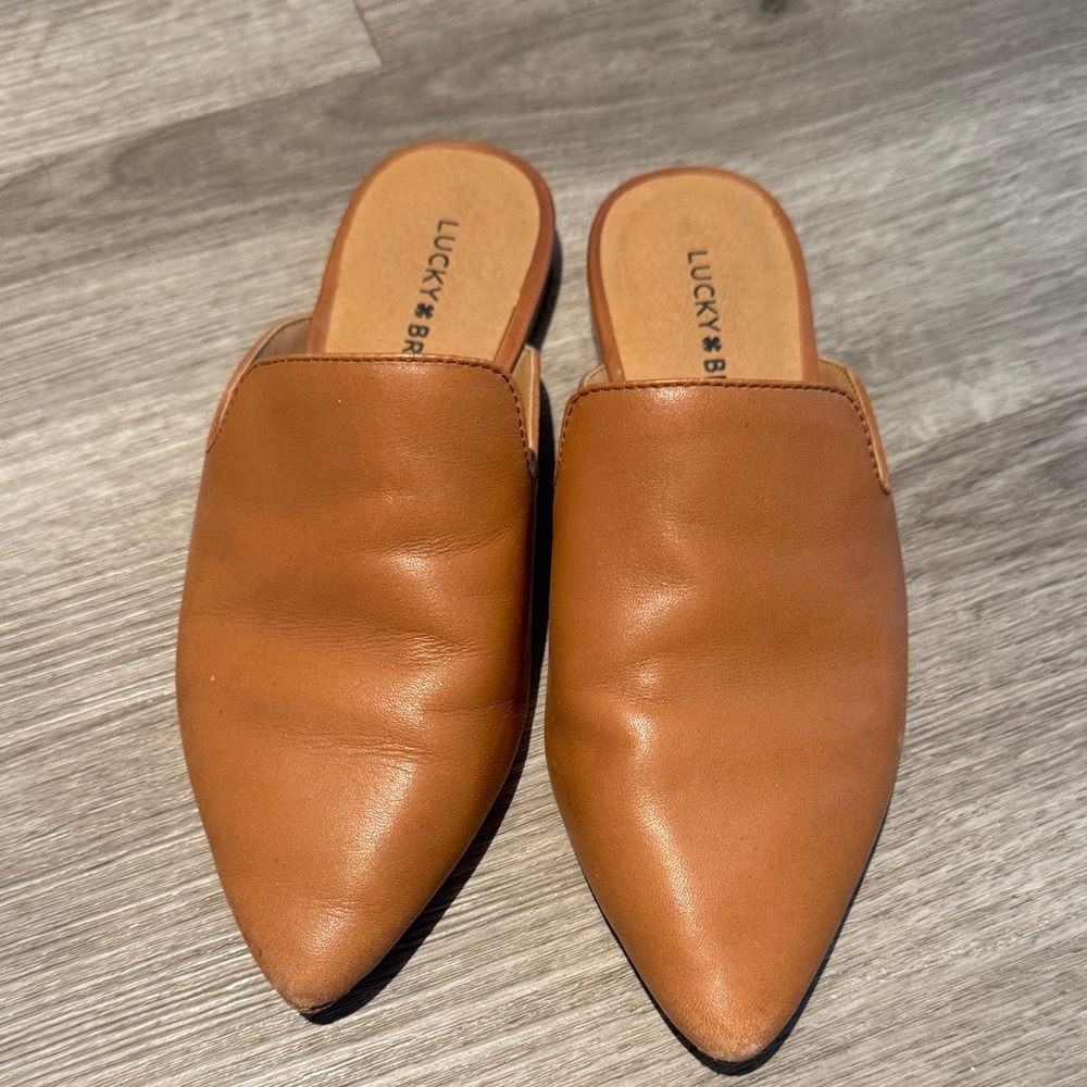 Lucky Brand Women's Tan Leather Mules